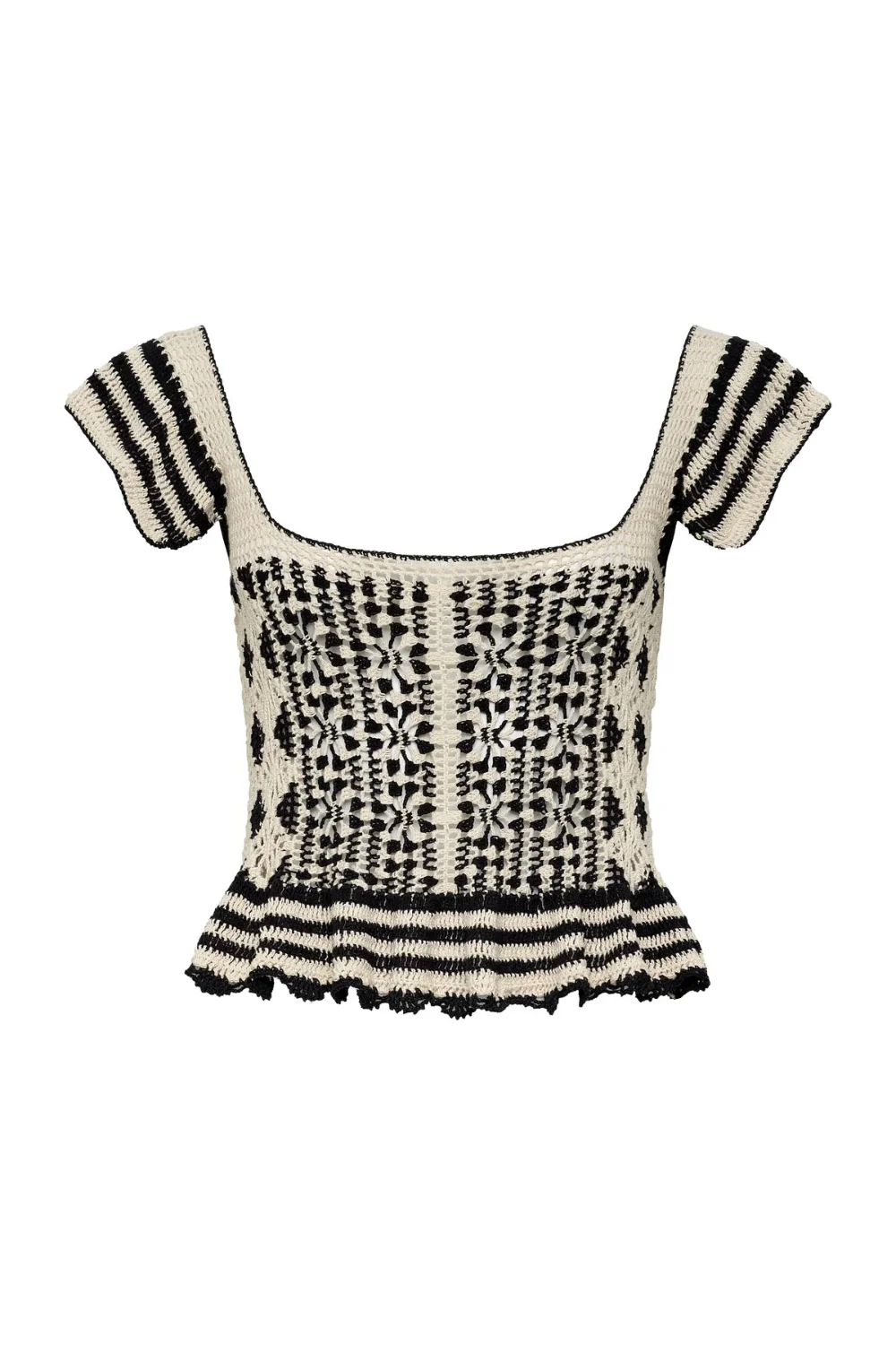 Paradise Top Black Cream (Final Sale)