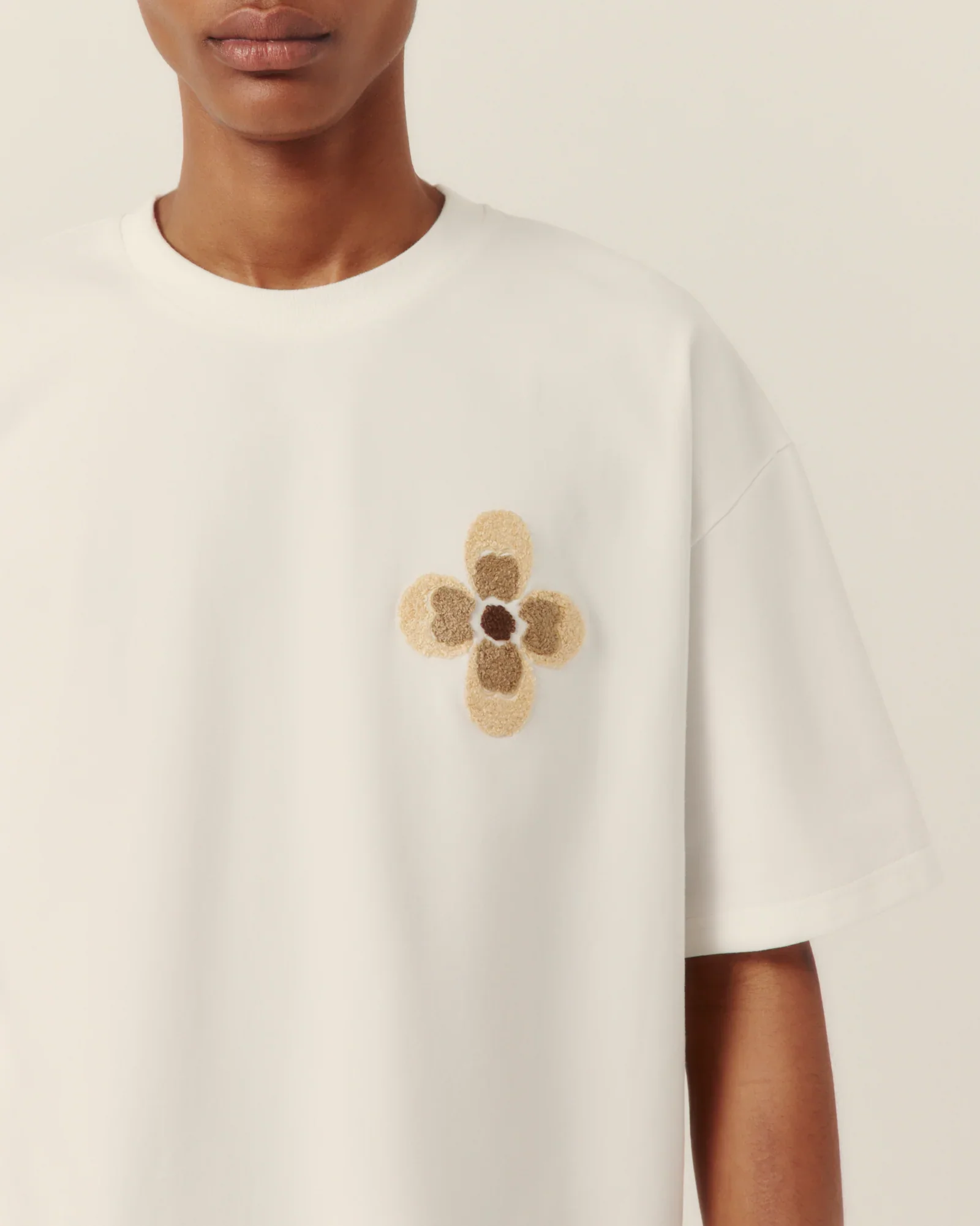 Flower Embroidered Tee - Image 4