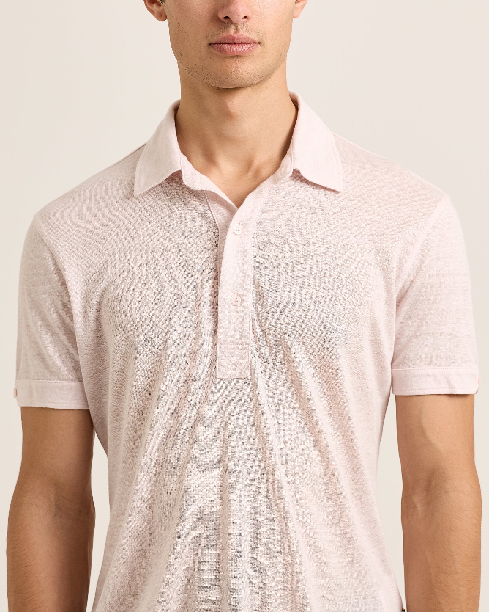 Sebastian Linen Polo Macaron Pink - Image 4