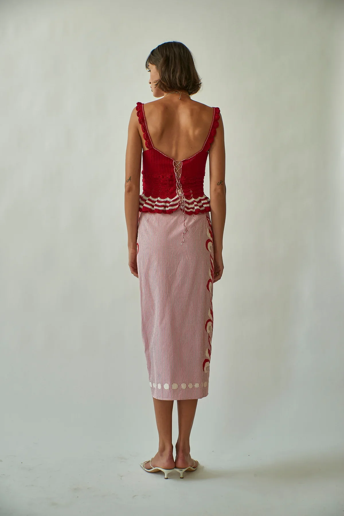 Shell Crochet Top  Red (Final Sale) - Image 2