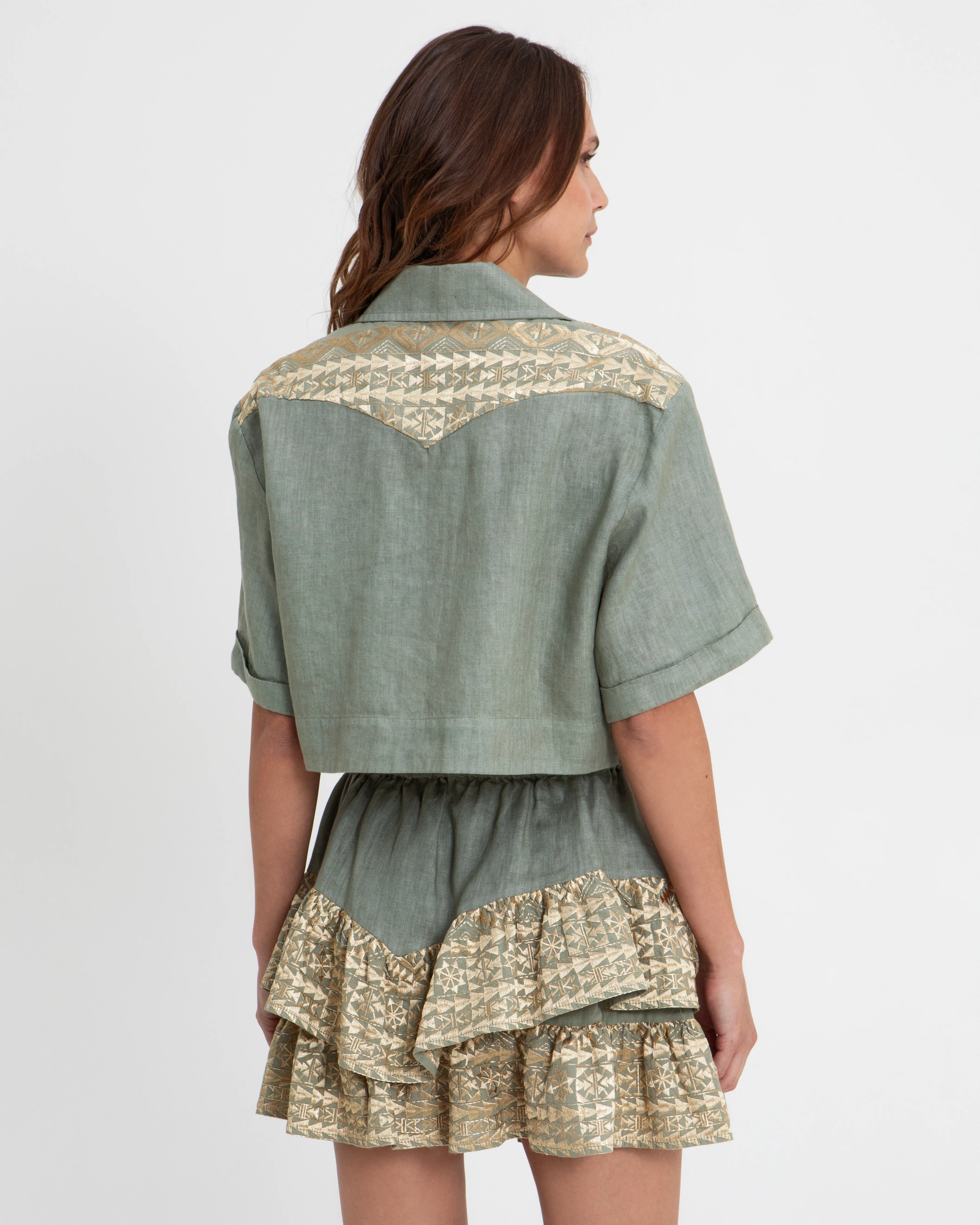 Shirt Classic Triangle Cropped pleates - Image 2