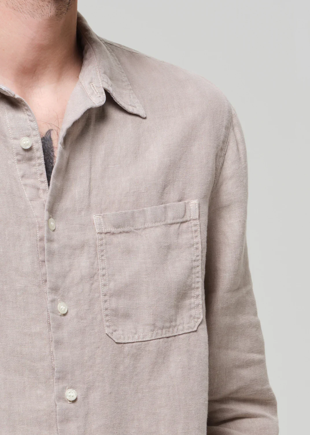 Single Pocket Linen Workshirt - Image 4