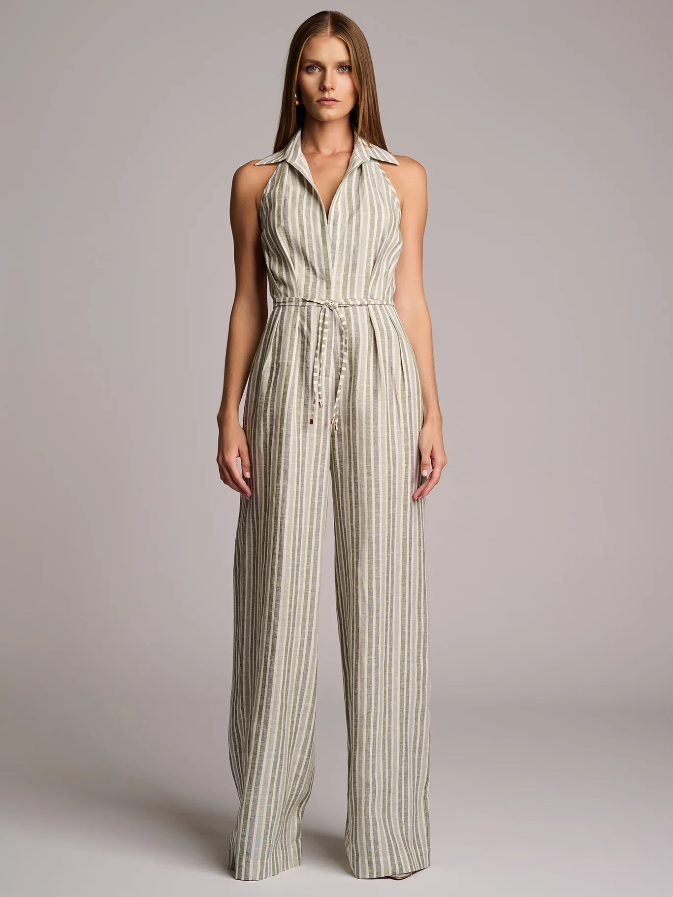 Sloan Striped Vest Sage Stripe - Image 2