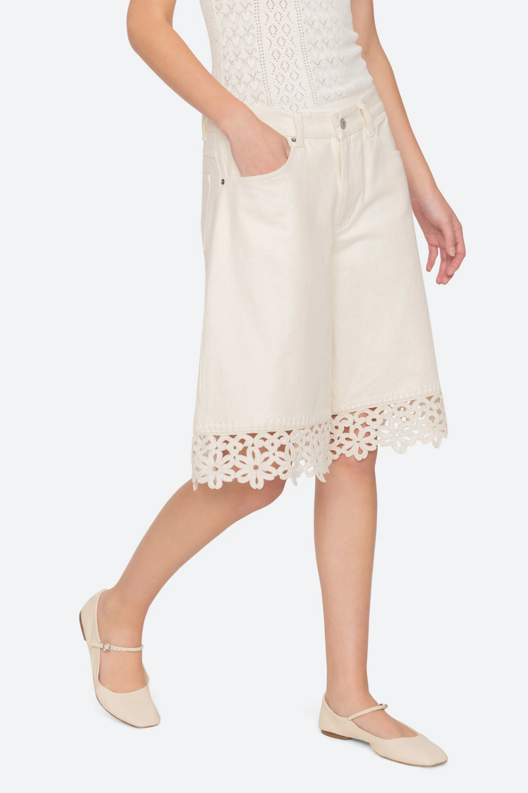 STASIA DENIM JEAN CAPRIS CREAM - Image 2
