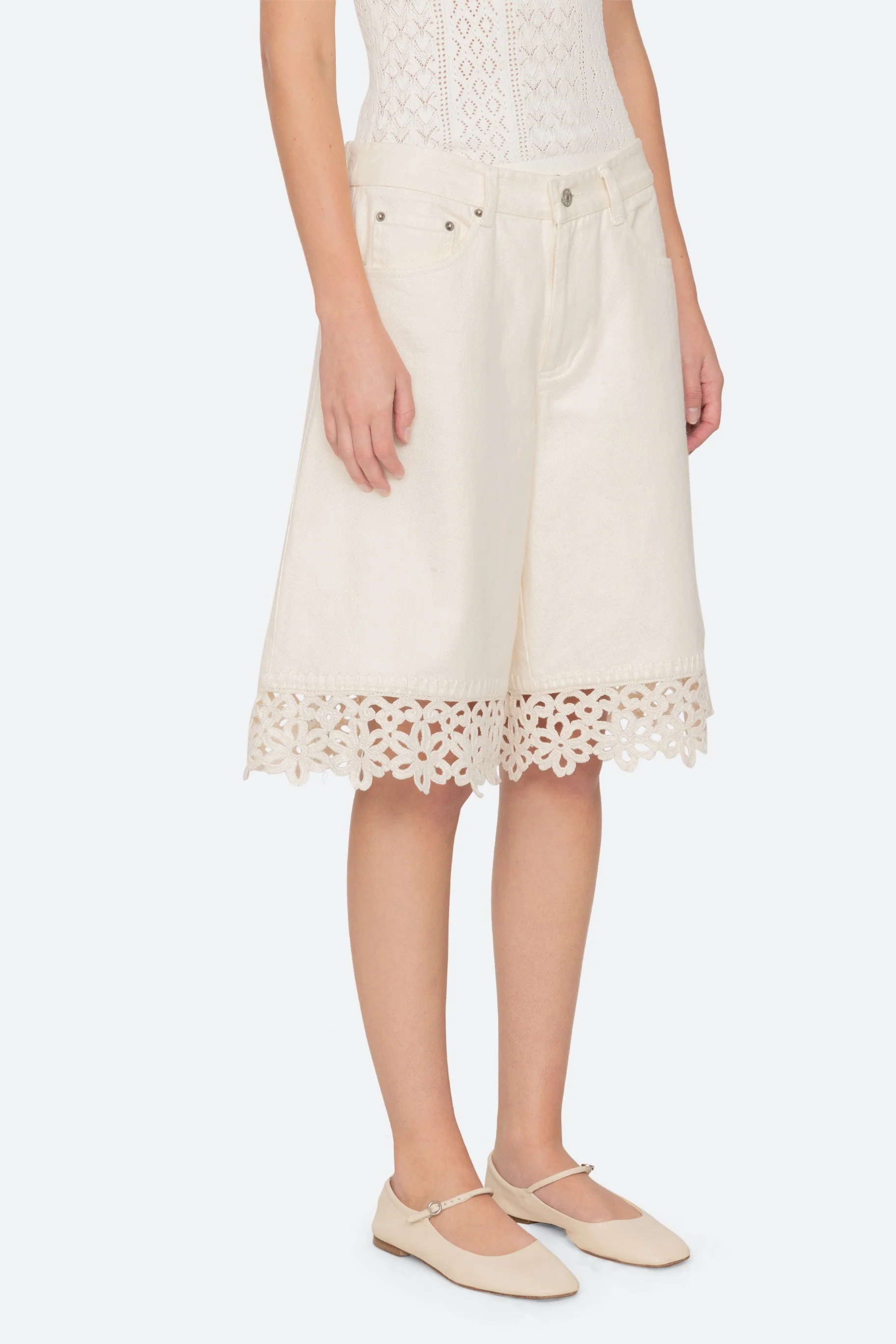 STASIA DENIM JEAN CAPRIS CREAM - Image 6