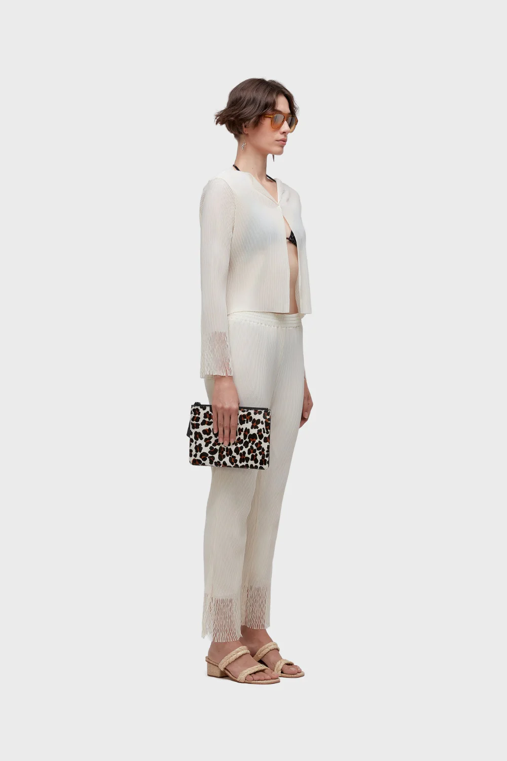 Plisse Straight Pant