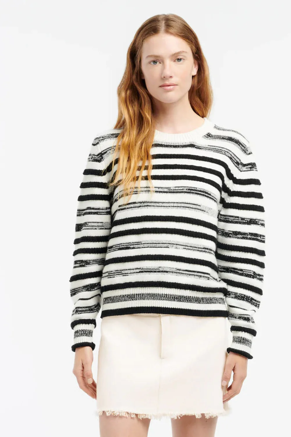 Striped Cashmere and Cotton Round-Neck Jumper (Final Sale)