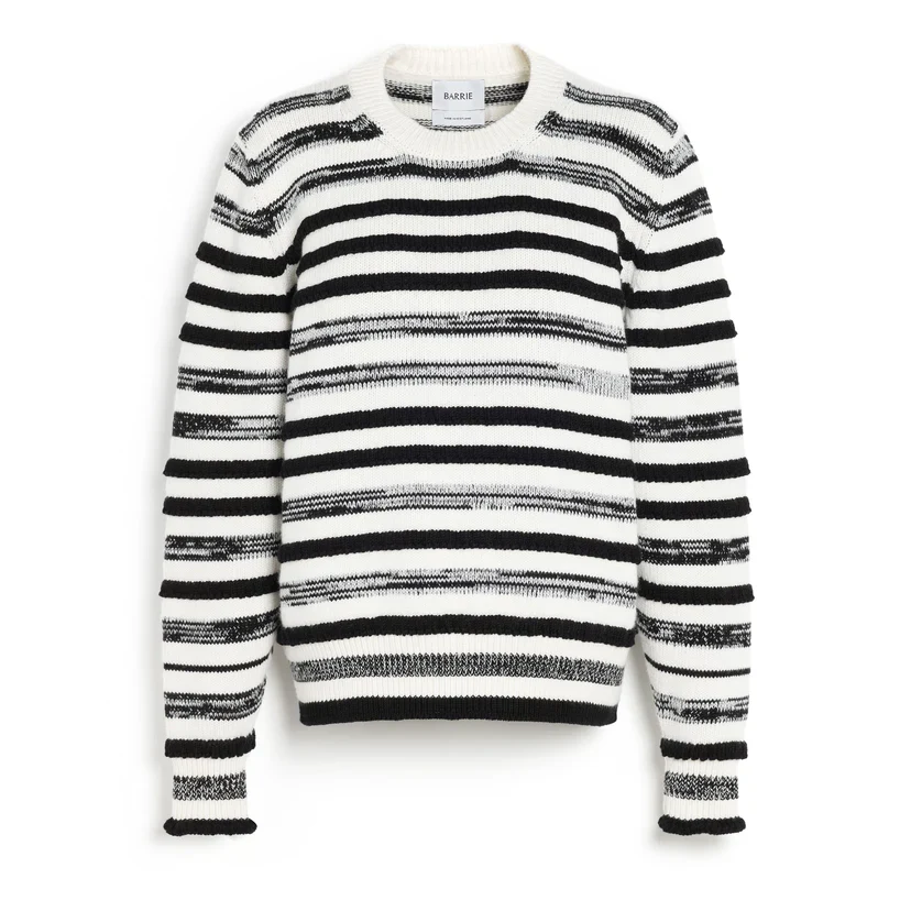 Striped Cashmere and Cotton Round-Neck Jumper (Final Sale) - Image 3
