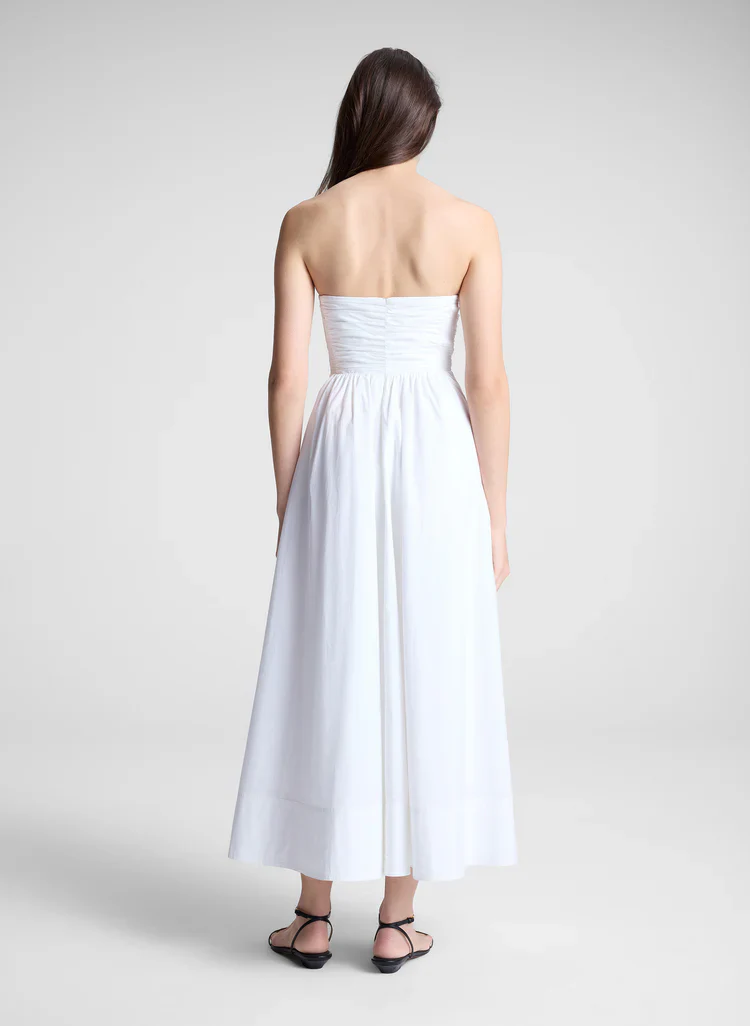 Tate Strapless Midi Dress White (Final Sale) - Image 3