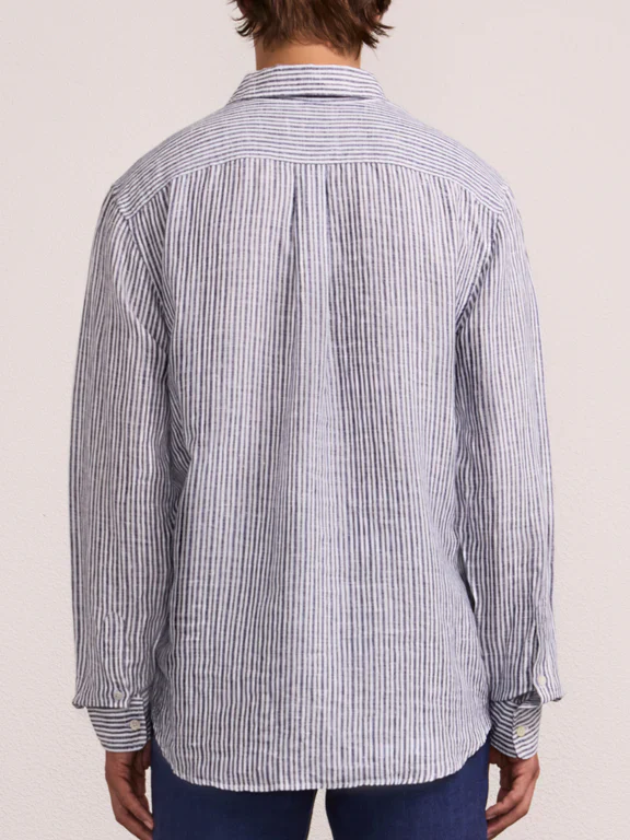 Telles Linen Shirt Navy - Image 3