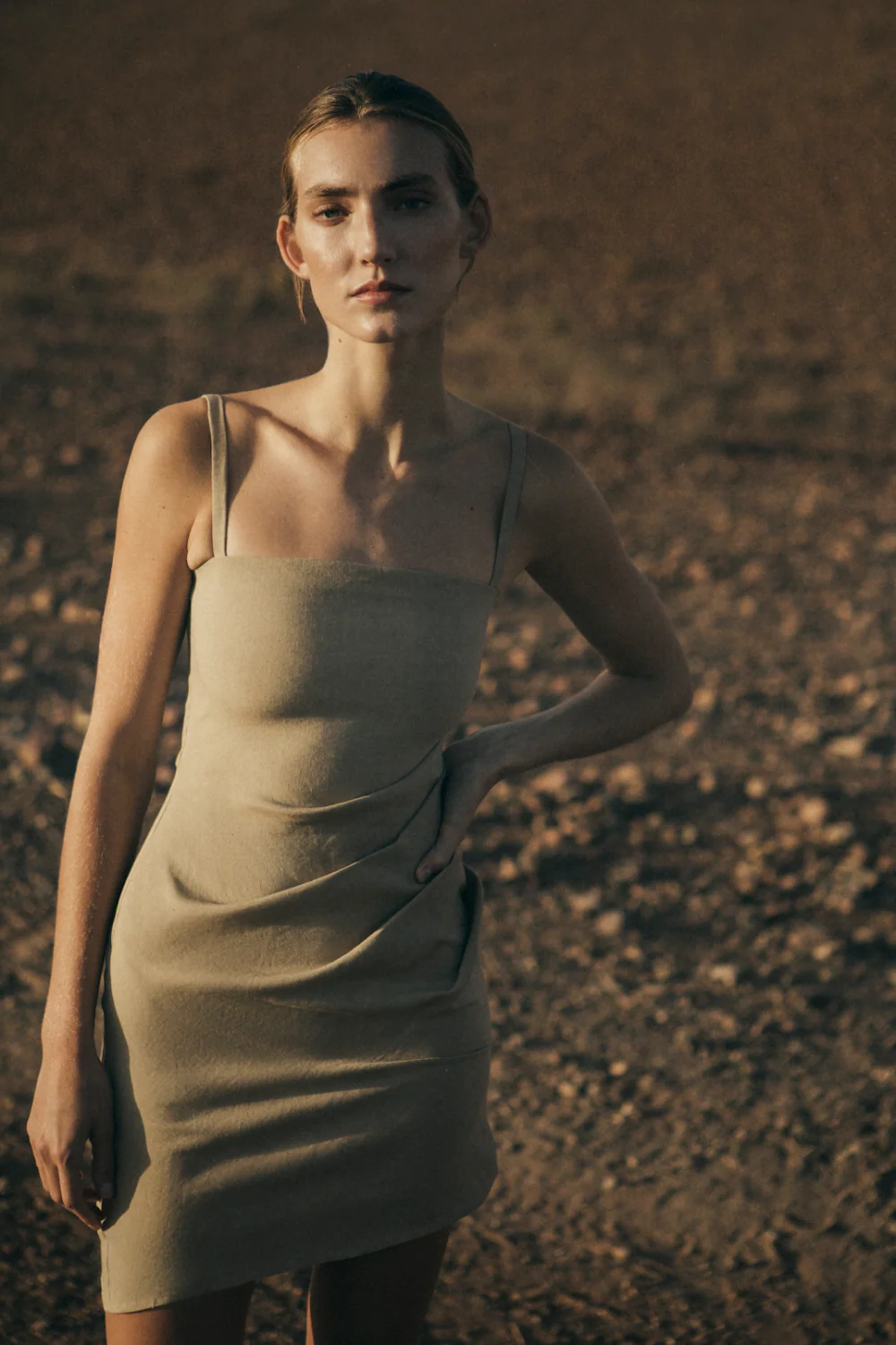 The Nadege Mini Dress Taupe (Final Sale)