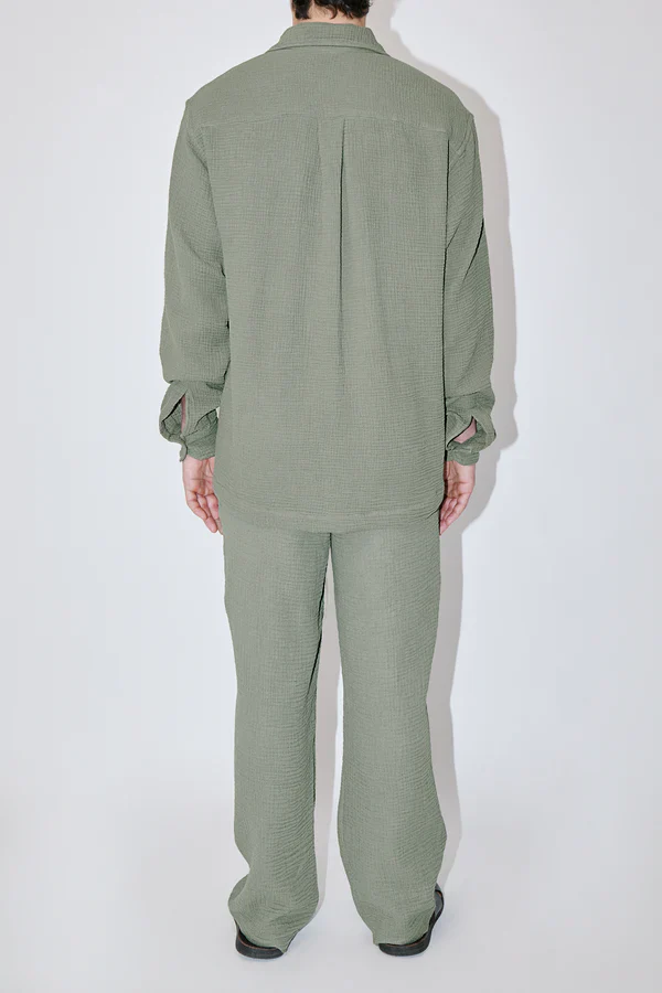 Theo LS Resort Shirt Angel Weave Khaki - Image 4