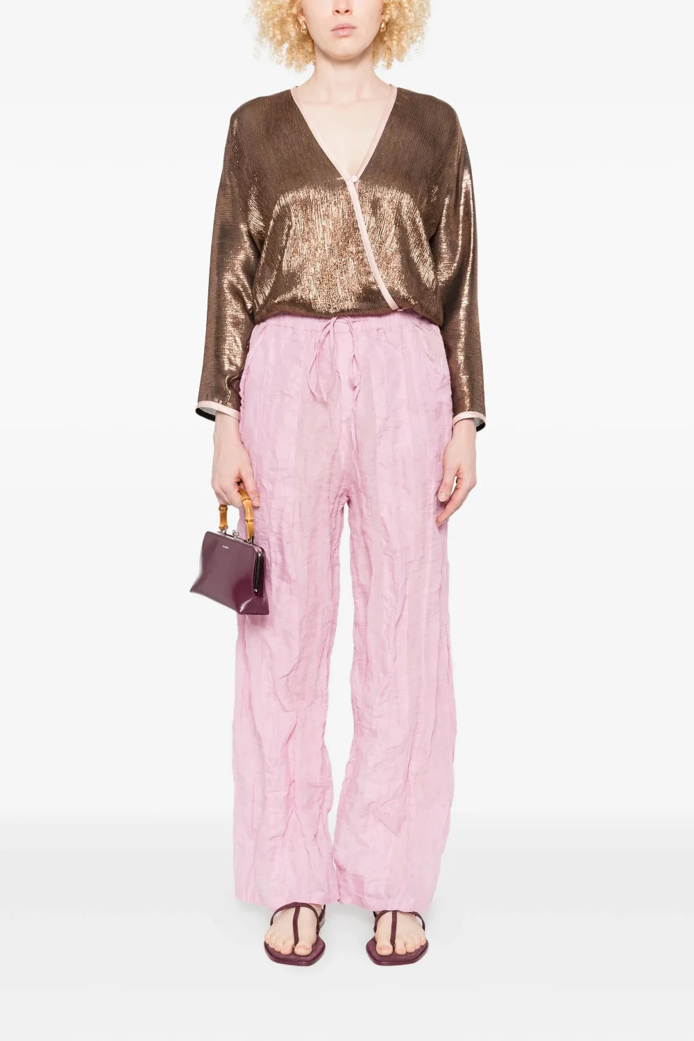 Froisse lame kimono Shirt (Final Sale)