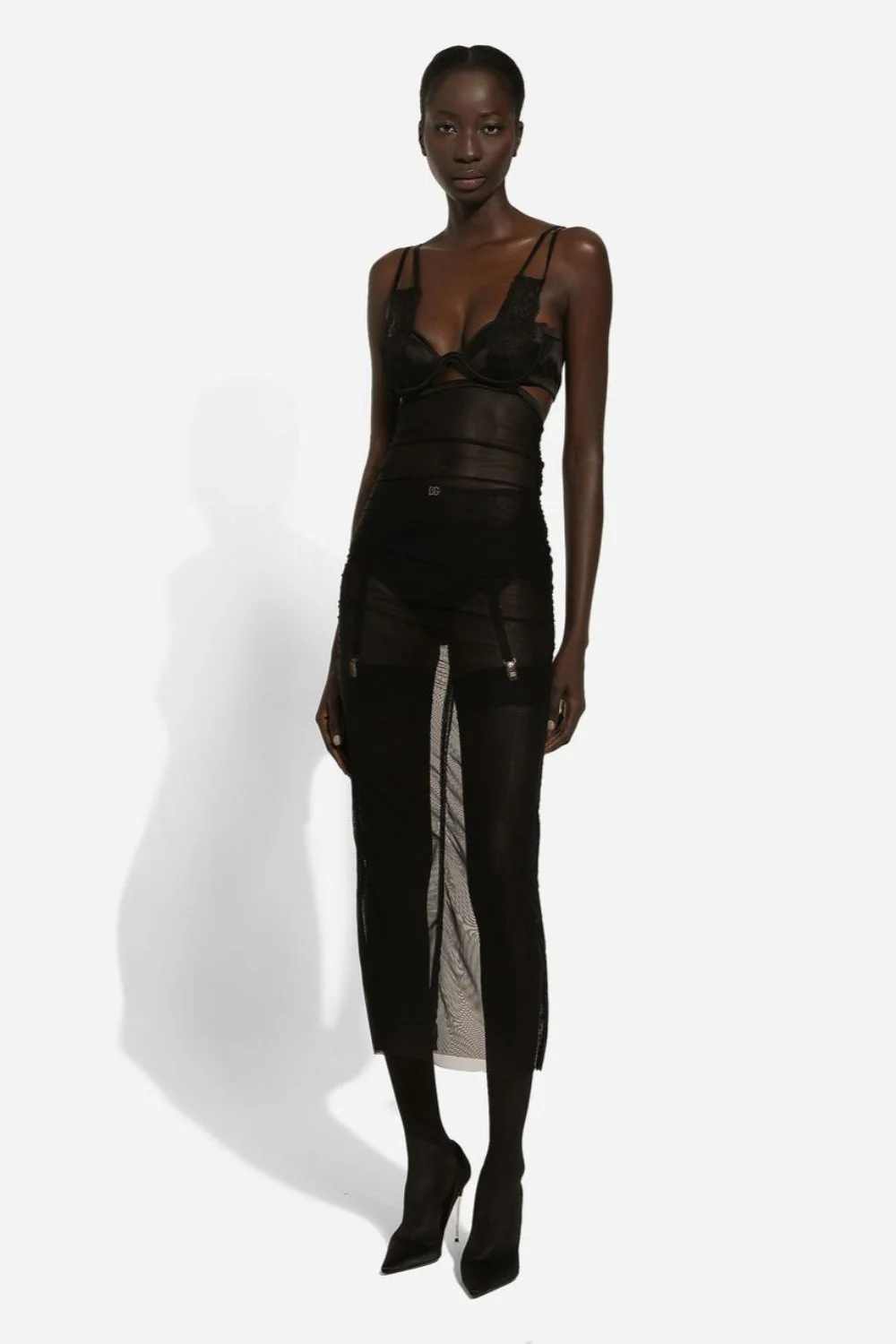 Tulle Calf Length Dress with Corset Details (Final Sale)