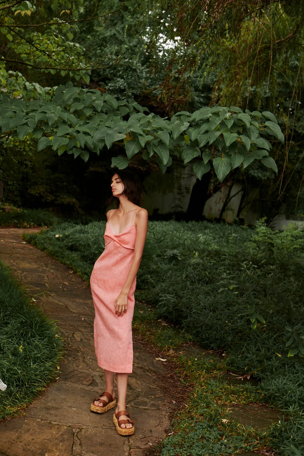 Twist Slip Midi Dress (Final Sale)