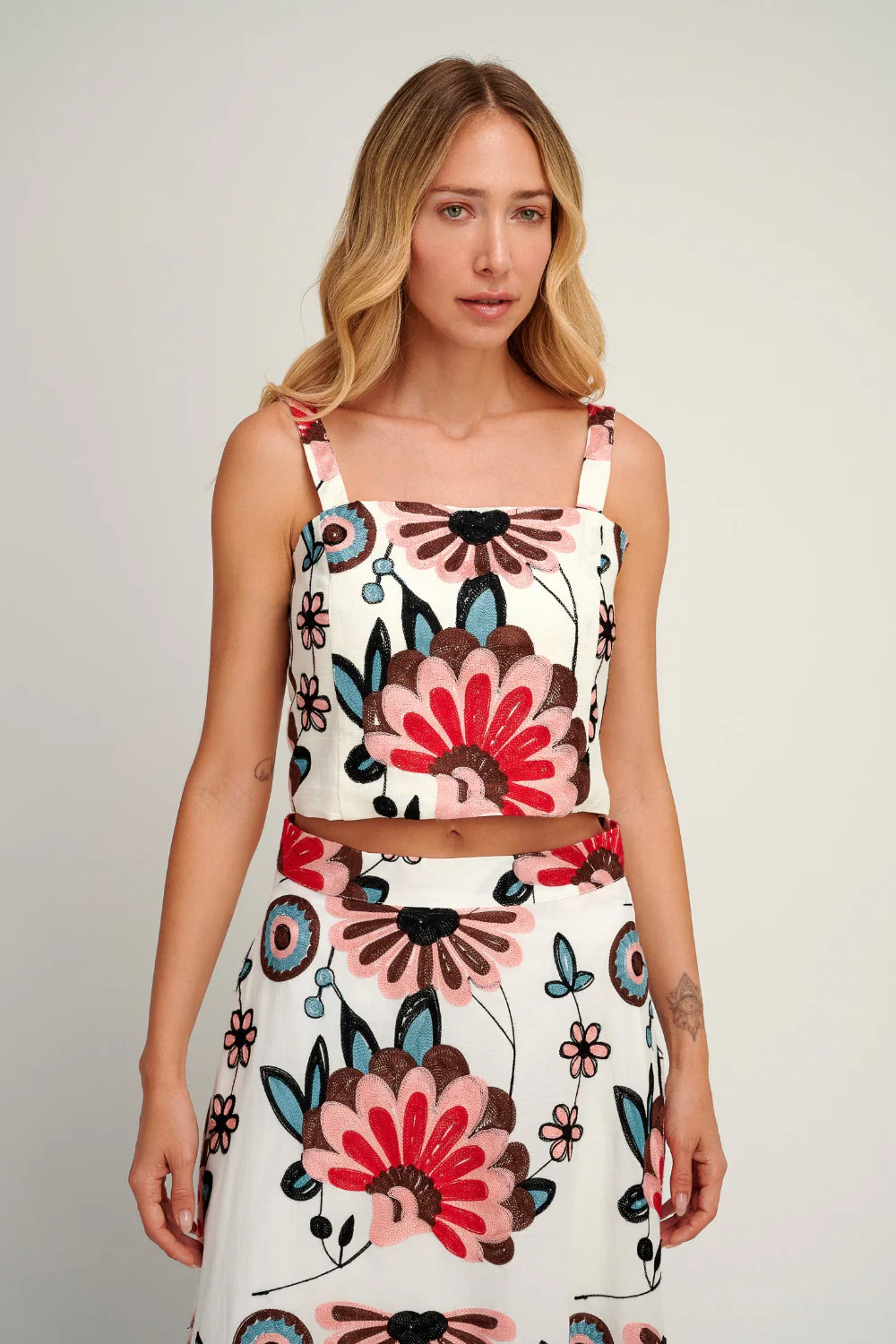 Vereniki Embroidered Crop Top (Final Sale)