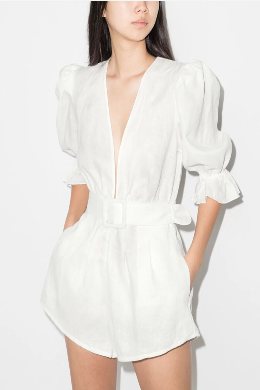 Vintage Orchid Solid Playsuit Off White (Final Sale)