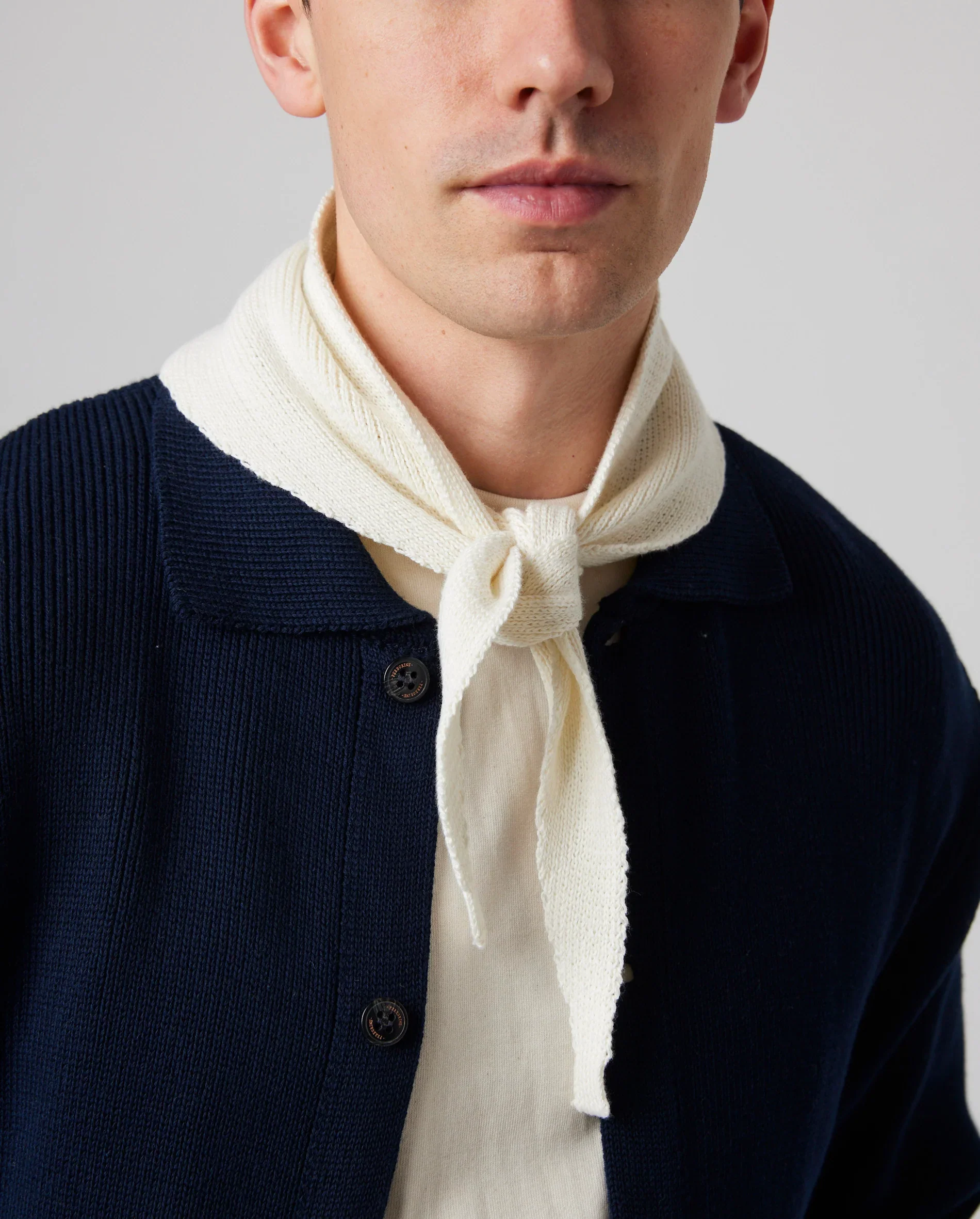 White Knitted Neck Tie - Image 2