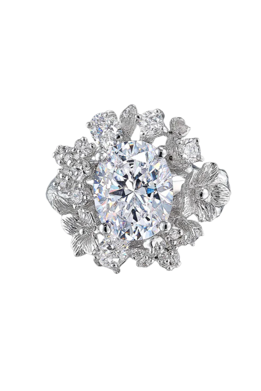 White Posy Diamond Ring