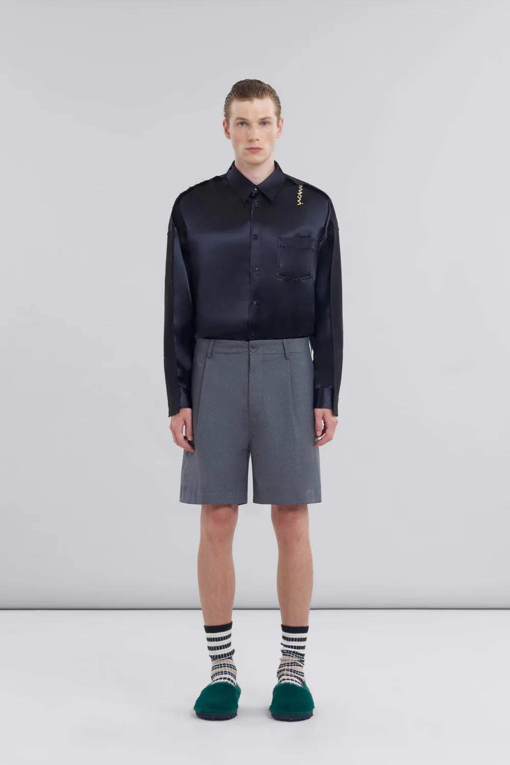 Wool Tailored Shorts with Front Crease (Final Sale)