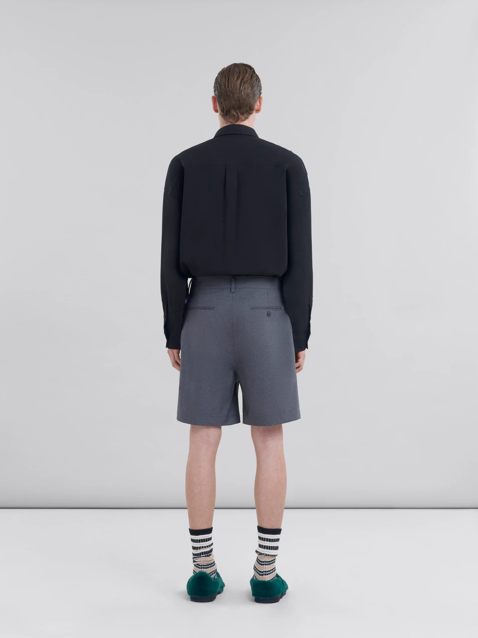 Wool Tailored Shorts with Front Crease (Final Sale) - Image 2