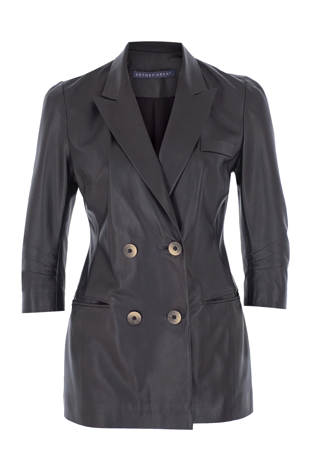 Wrap Leather Blazer - Image 2