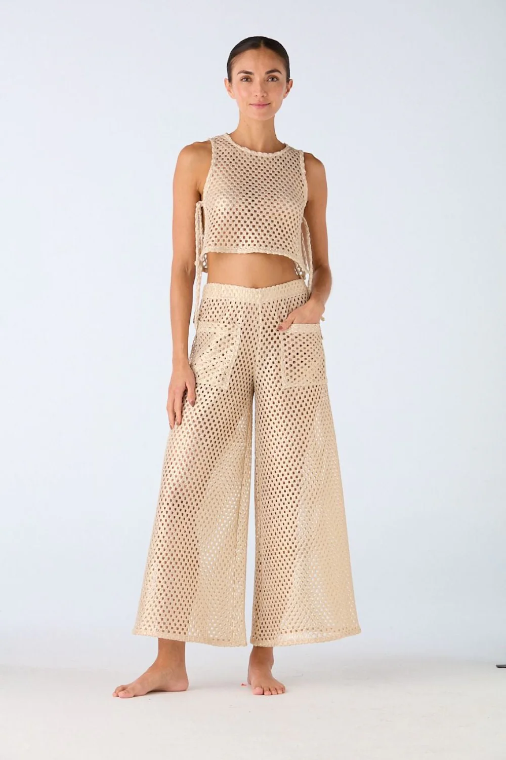 Zuria Tank Top Net Gold